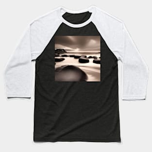 Victorian Coastal landscape Rocks Ocean Photo Baseball T-Shirt